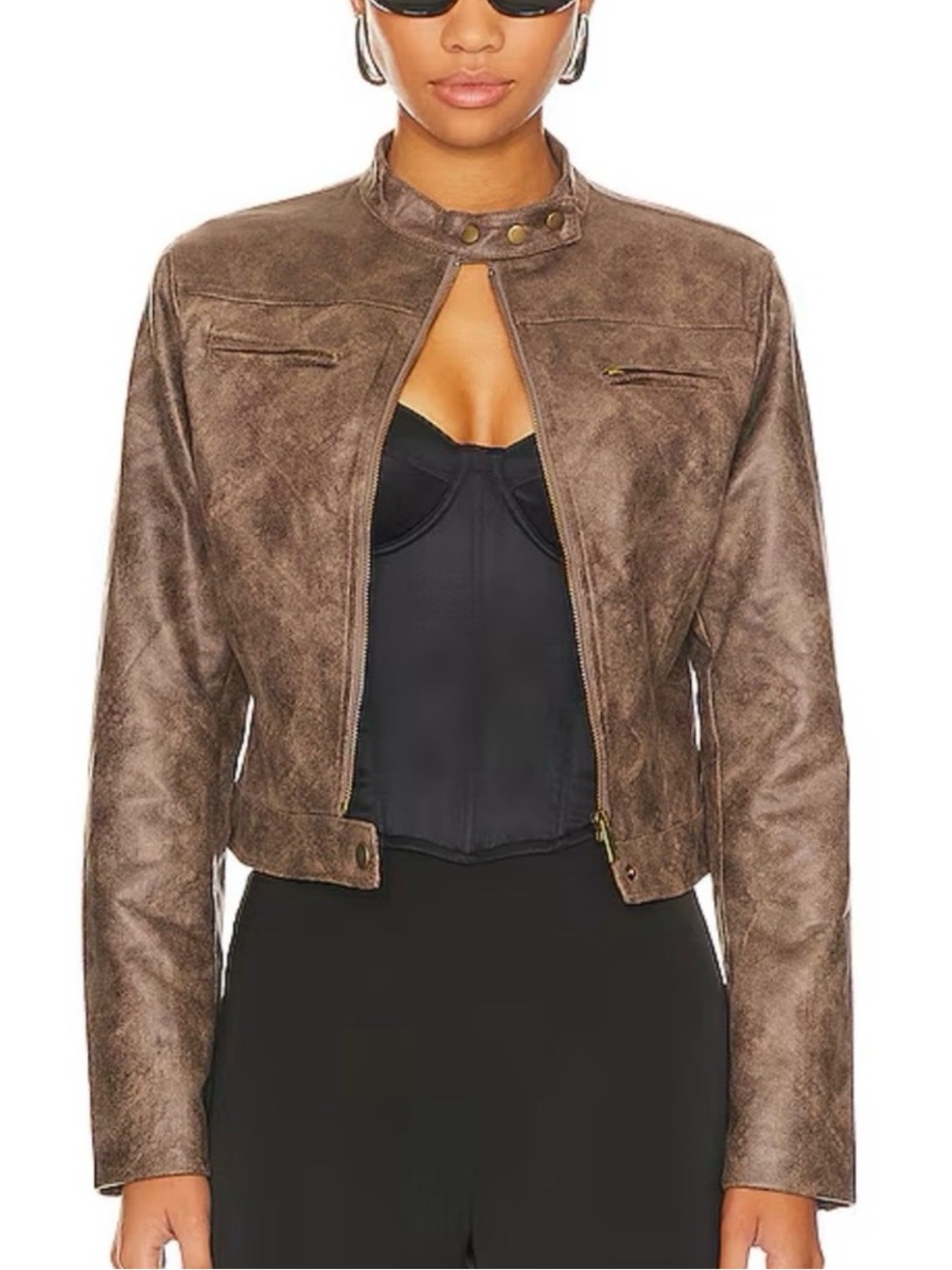 Bella Moto Jacket Size 6 Chocolate Lioness